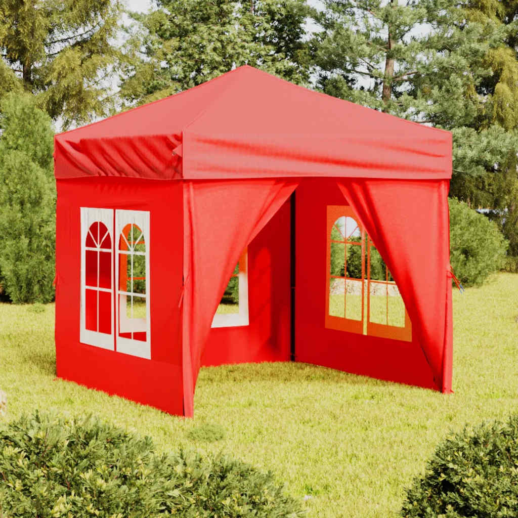 foto del prodotto tenda per feste pieghevole con pareti laterali rosso 2x2 m cod mxl 66233