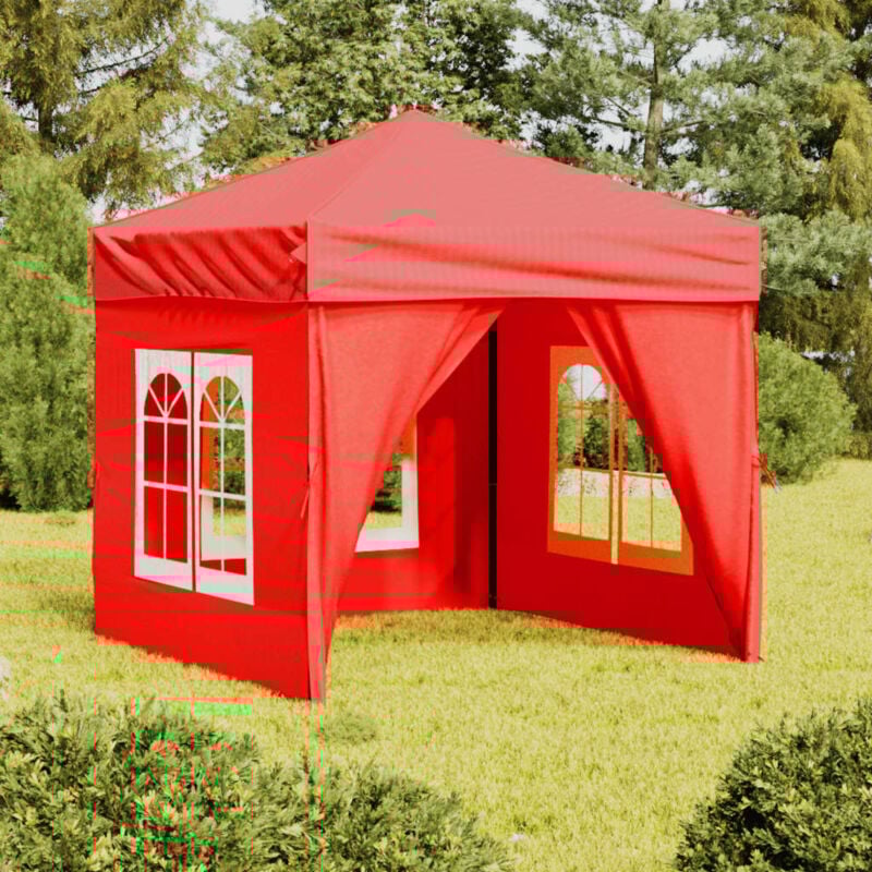 foto del prodotto tenda per feste pieghevole con pareti laterali rosso 2x2 m vidaxl