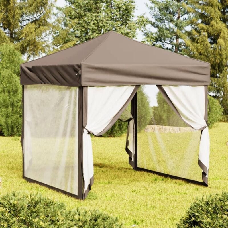 foto del prodotto tenda per feste pieghevole con pareti laterali tortora 2x2 m vidaxl
