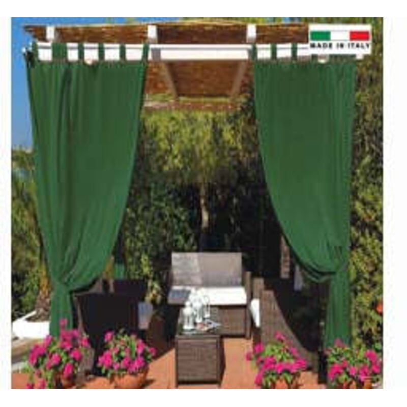 foto del prodotto tenda per gazebo idrorepellente con bretelle cm.140x270h. verde verde