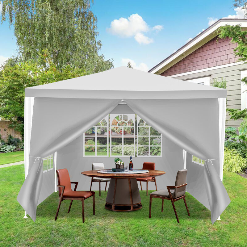 foto del prodotto tenda per padiglione 3x3m tenda per eventi tenda per barbecue tenda per feste tenda da giardino uv padiglione bianco swanew