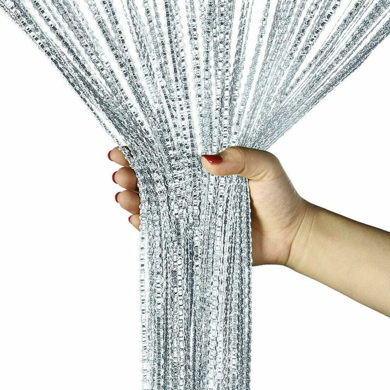 foto del prodotto tenda per porta a fili tenda per porta con paillettes retr divisori per porte tenda per finestra decorazione per feste grigio 