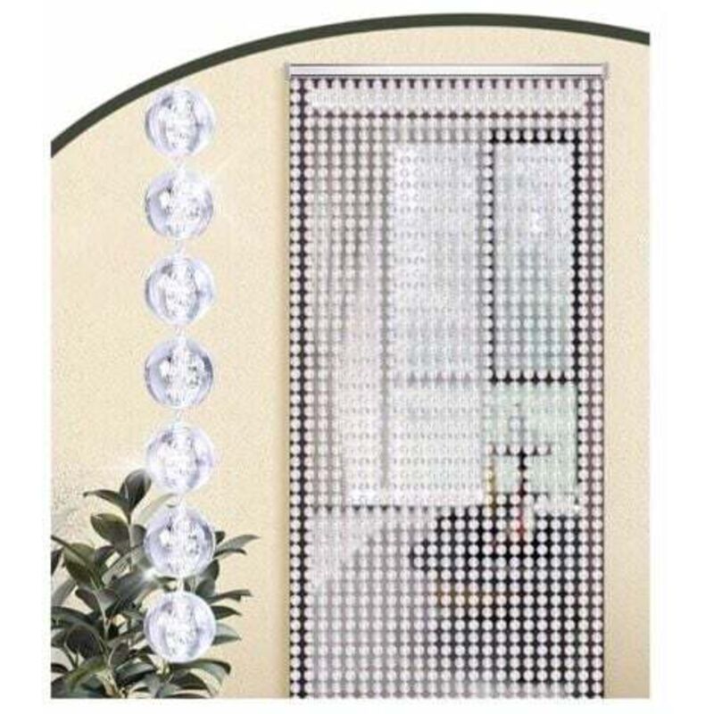 foto del prodotto tenda per porta con perline trasparenti 80 x 180 cm