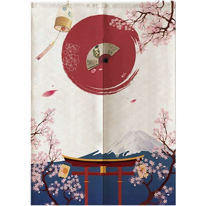 foto del prodotto tenda per porta giapponese, tessuto in poliestere in stile giapponese camera per bambini negozio di cucina porta del ristorante mezza tenda 80 x 120