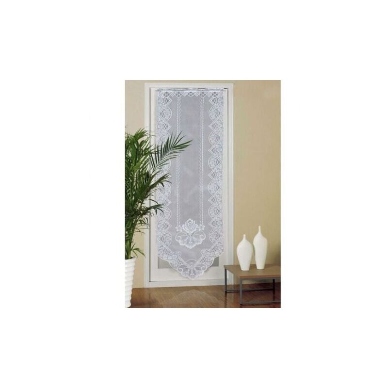 foto del prodotto tenda per porta in pizzo da 60 cm x 180 cm, tende in voile semitrasparenti, tenda ricamata per arredamento casa soggiorno camera da letto, bianco