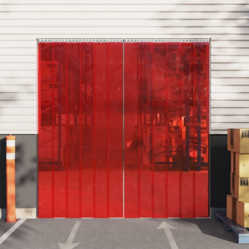 foto del prodotto tenda per porte rossa 200 mm x 1,6 mm 25 m in pvc vidaxl