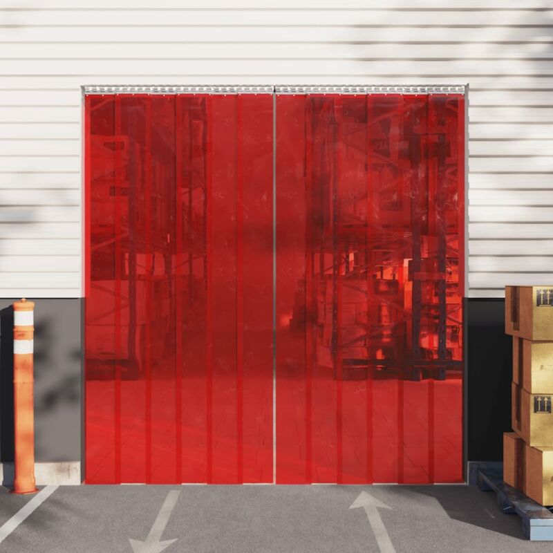 foto del prodotto tenda per porte rossa 200 mm x 1,6 mm 50 m in pvc