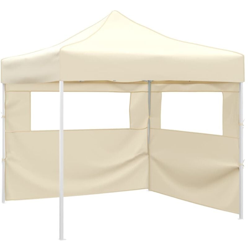 foto del prodotto tenda pieghevole con 2 pareti 3x3 m in tessuto resistente vari colori colore crema