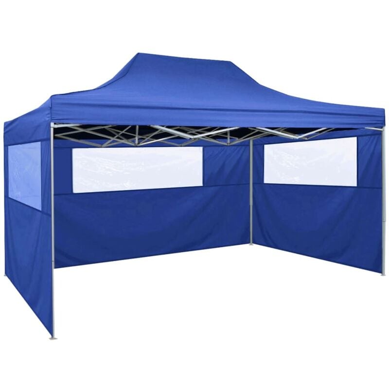 foto del prodotto tenda pieghevole con 3 pareti 3x4,5 m blu - vidaxl