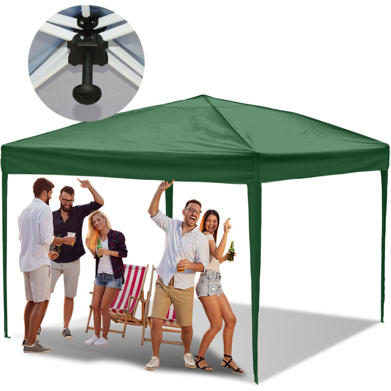 foto del prodotto tenda pieghevole per feste pergolato da giardino tenda pieghevole protezione uv per esterni, campeggio senza pannelli laterali 3x3m verde swanew