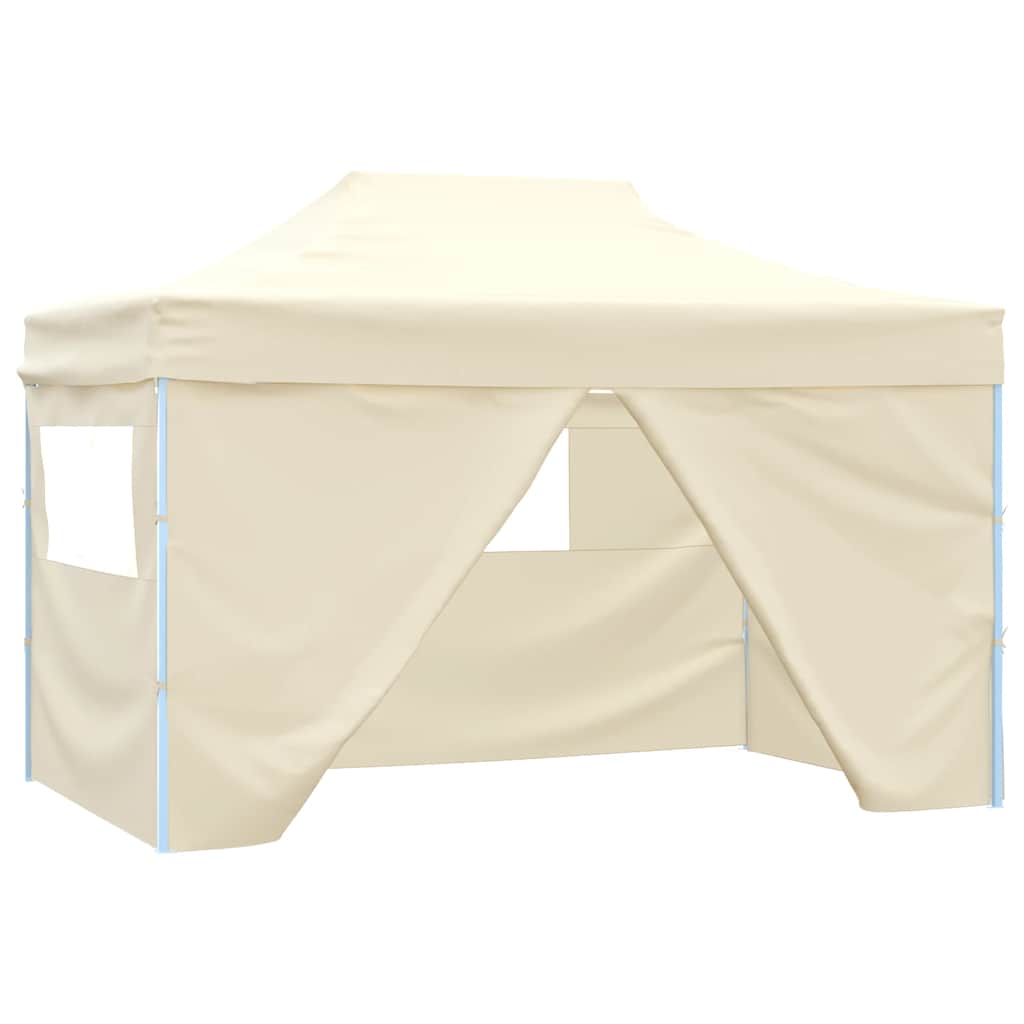 foto del prodotto tenda pieghevole pop-up 4 pareti laterali 3x4,5 m bianco crema cod mxl 50469