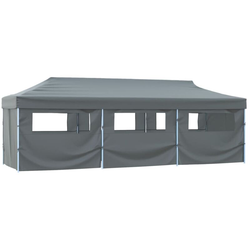 foto del prodotto tenda pieghevole pop up con 8 pareti laterali 3x9 m vari colori colore antracite