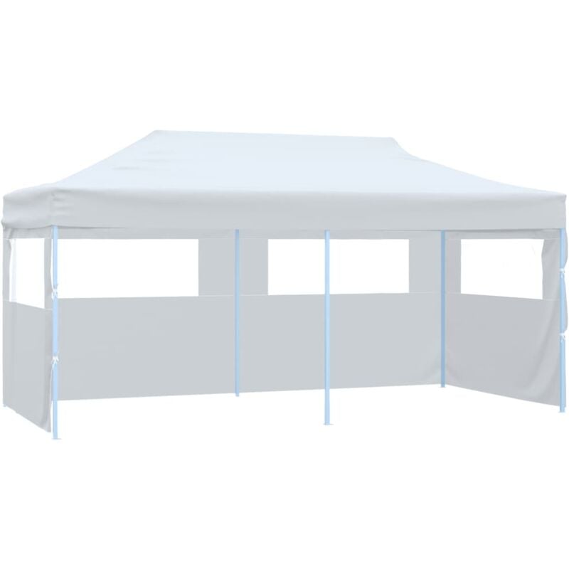 foto del prodotto tenda pieghevole pop up con pareti laterali 3x6m acciaio bianco