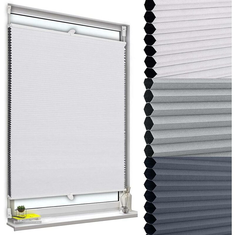 foto del prodotto tenda plissettata a nido d ape tende avvolgibili oscurante al per finestra bianca 55x130 cm woltu