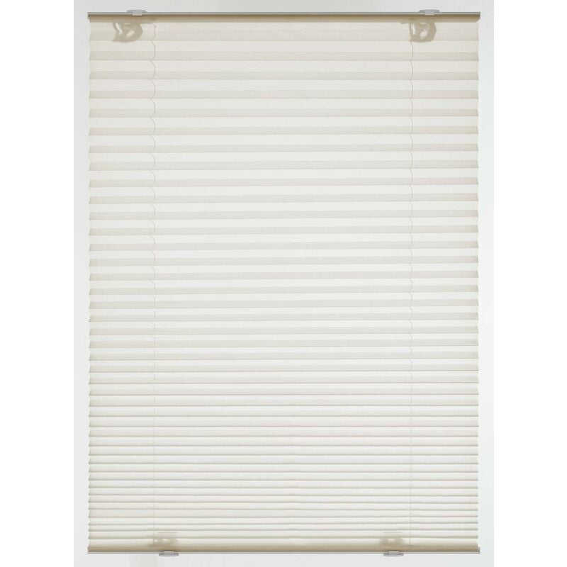 foto del prodotto tenda plissettata solo con ventose, tenda pieghevole opaca, parti per il montaggio incluse, 2 binari in alluminio, crema, 70 x 130 cm lxh gardinia