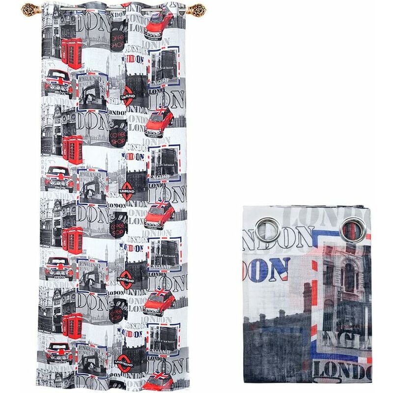 foto del prodotto tenda porta finestra 1 pannello 140x290 cm filtrante moderna occhielli acciaio londra