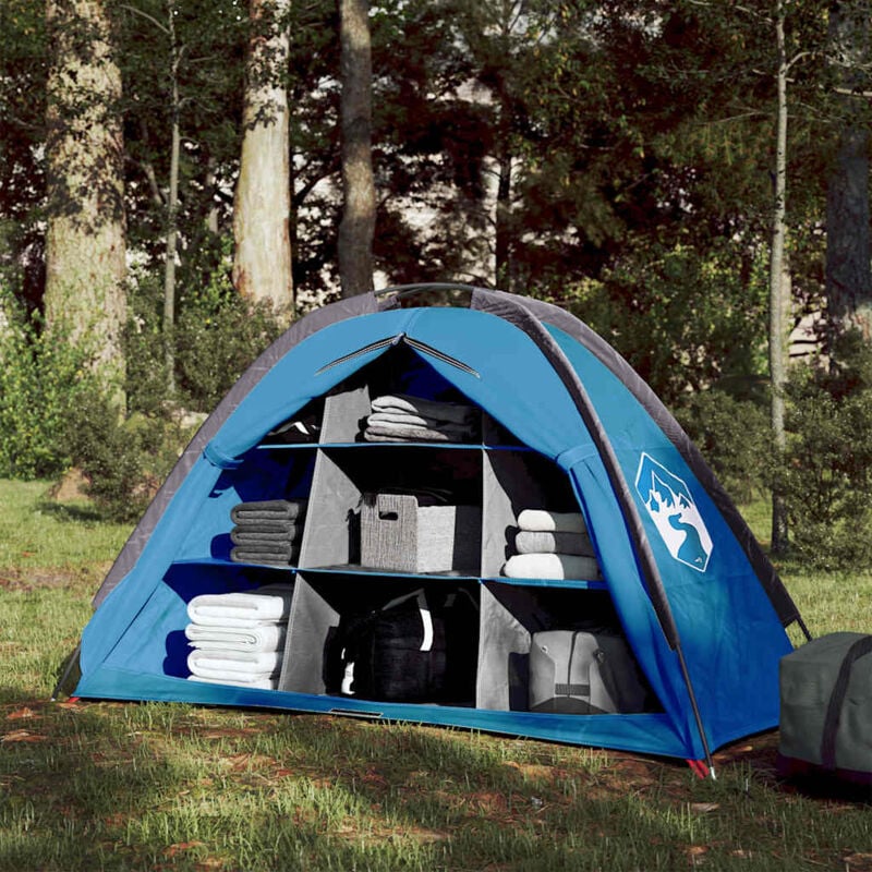 foto del prodotto tenda portaoggetti con 9 scomparti blu impermeabile vidaxl