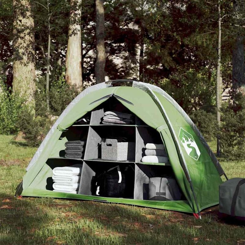foto del prodotto tenda portaoggetti con 9 scomparti verde impermeabile vidaxl
