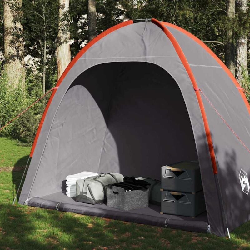 foto del prodotto tenda portaoggetti grigio e arancione impermeabile vidaxl