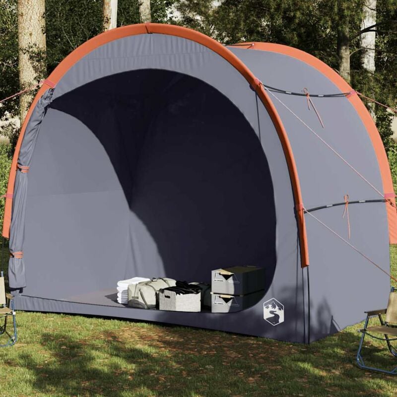 foto del prodotto tenda portaoggetti grigio e arancione impermeabile vidaxl