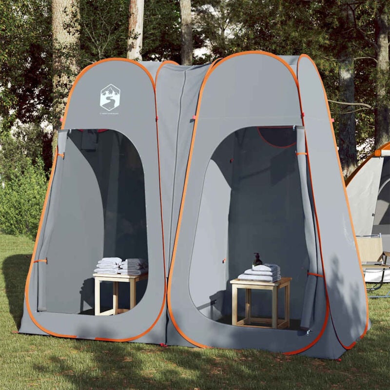 foto del prodotto tenda privacy pop up grigio e arancione impermeabile