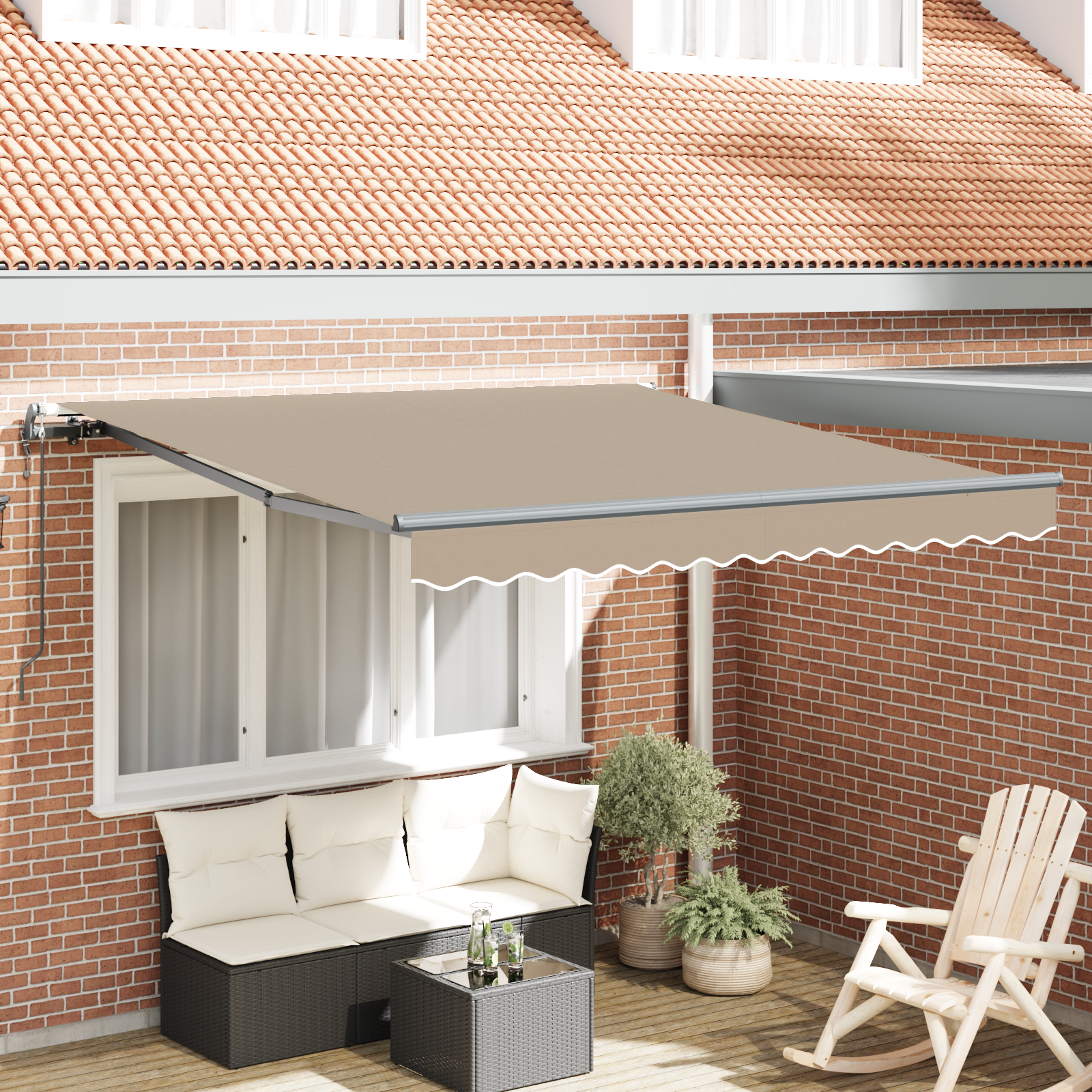 foto del prodotto tenda retrattile automatica beige 300x250 cm