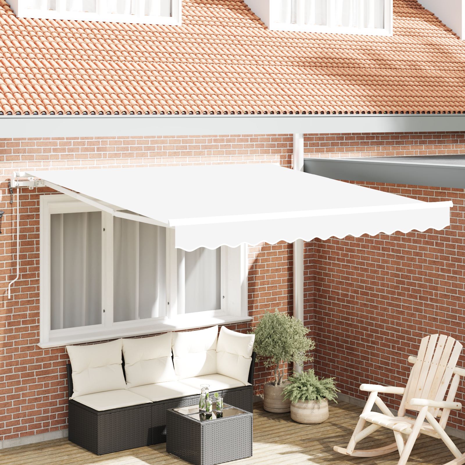 foto del prodotto tenda retrattile automatica bianca 350x250 cm