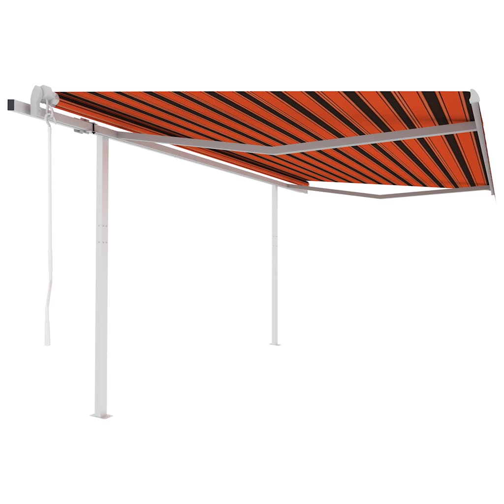 foto del prodotto tenda retrattile automatica con pali 4x3 m arancio e marrone cod mxl 65776