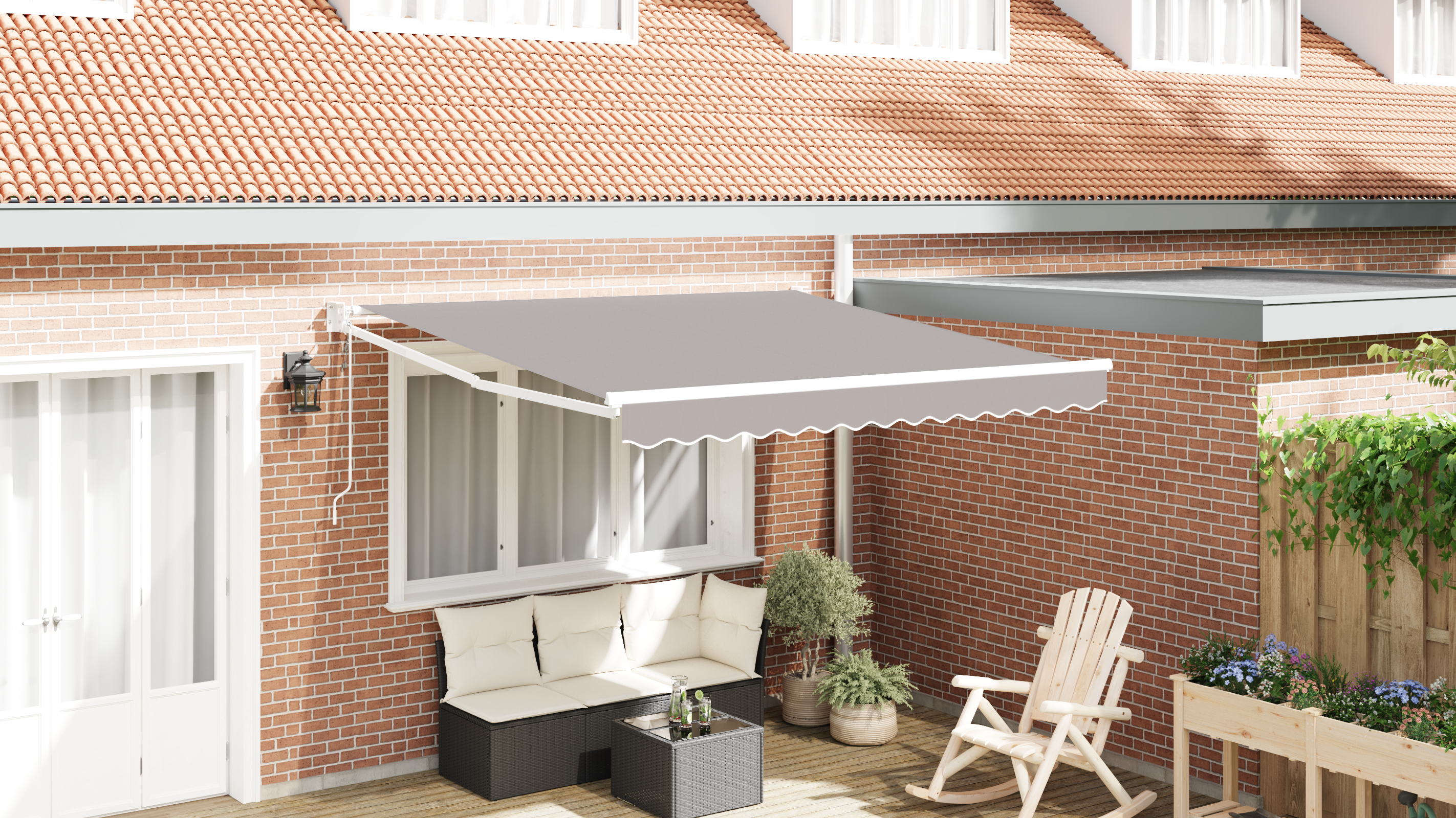 foto del prodotto tenda retrattile automatica grigia 350x250 cm