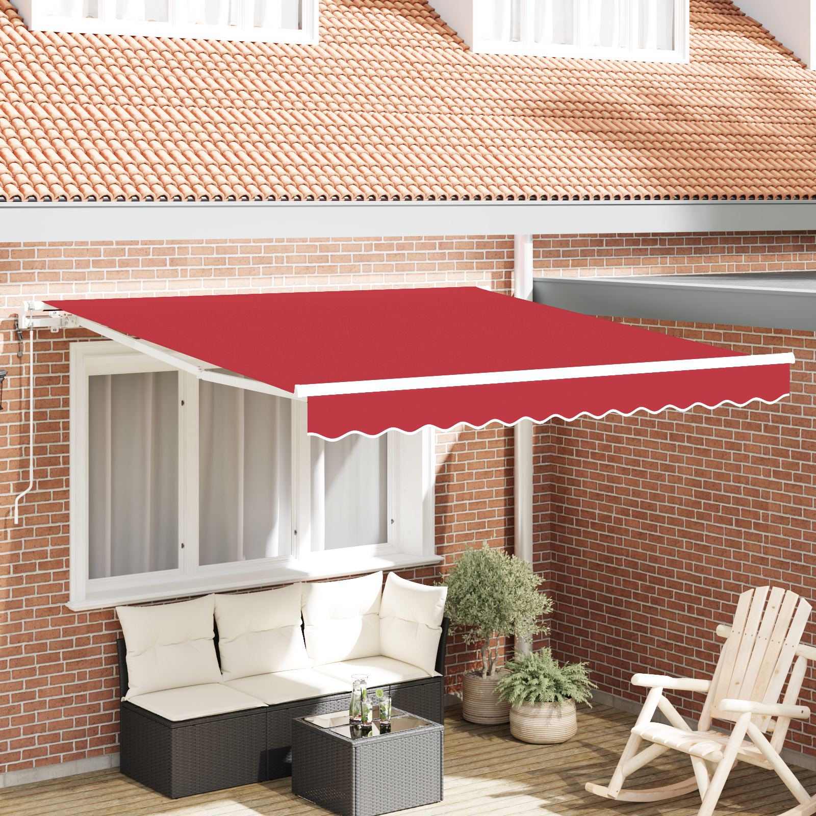 foto del prodotto tenda retrattile automatica rossa 300x250 cm