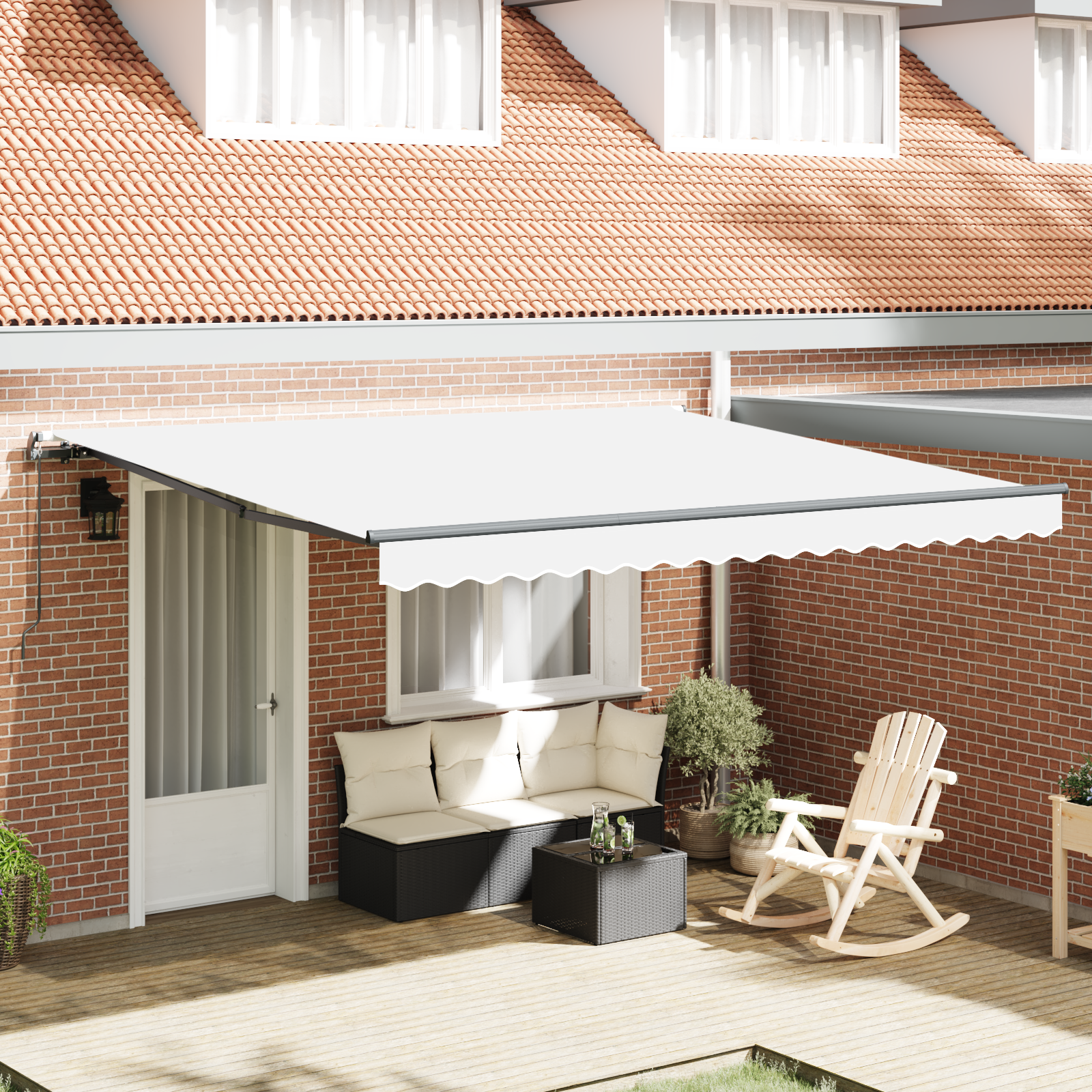 foto del prodotto tenda retrattile manuale bianca 400x350 cm