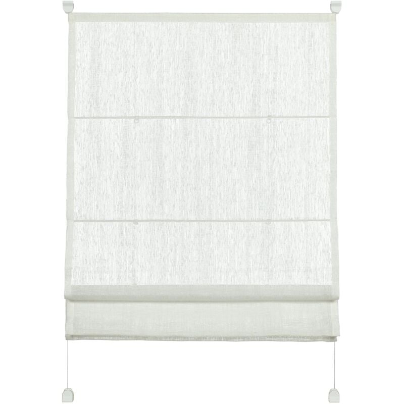 foto del prodotto tenda romana con morsetto, trama intrecciata, trasparente, kit di montaggio incluso, easyfix tenda romana a due binari, bianco, 50 x 140 cm (lxa)