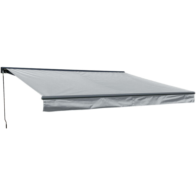 foto del prodotto tenda saule 3,95 3 m con semicupio tessuto grigio e struttura grigia