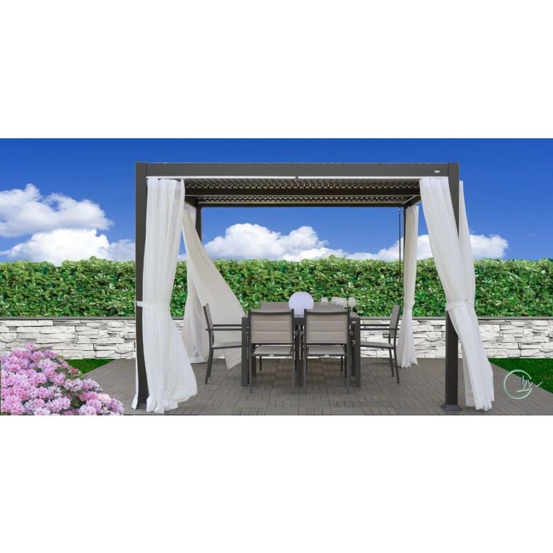 foto del prodotto tenda solanum voile per pergola 4x3m