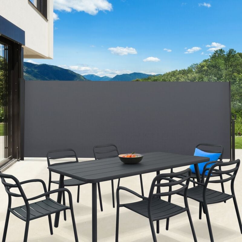 foto del prodotto tenda sole laterale retrattile 180 x 400 cm grigio antracite