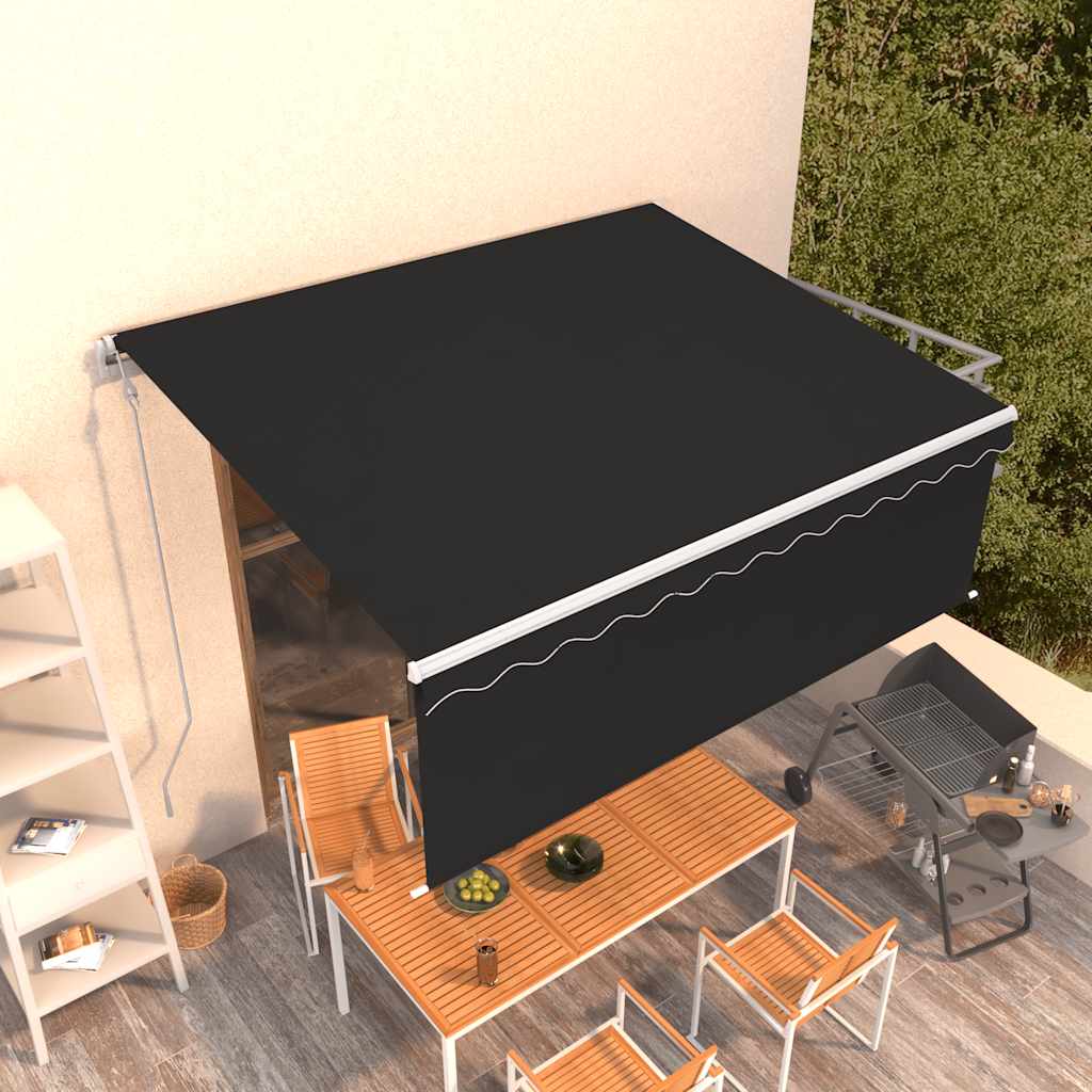 foto del prodotto tenda sole retrattile automatica con parasole 4,5x3m antracite