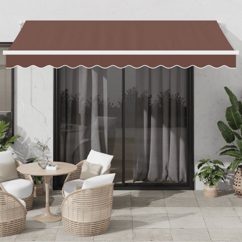 foto del prodotto tenda sole retrattile manuale 350x250 cm marrone vidaxl