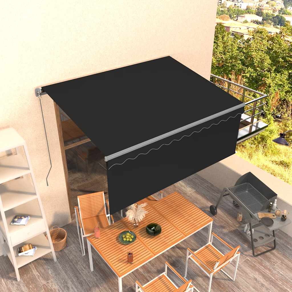 foto del prodotto tenda sole retrattile manuale con parasole 3,5x2,5 m antracite