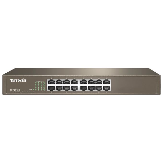 foto del prodotto tenda switch 16 porte 10 100 metal case rack mountable plugplay