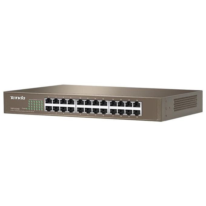 foto del prodotto tenda switch 24 porte 10 100 metal case rack mountable plugplay