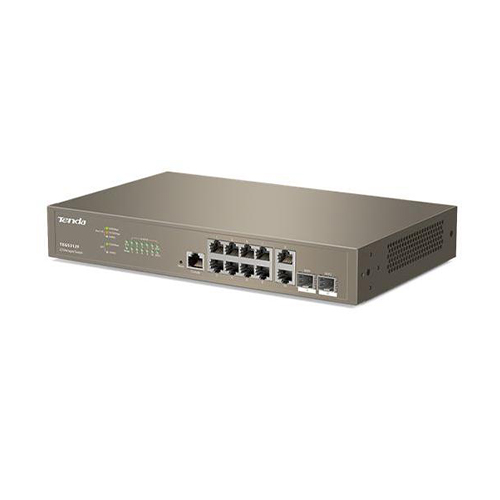 foto del prodotto tenda switch full managed teg5312f 10p gigabit rj45 2p sfp, 1u 13 inch rack, port tag mac pro vlan, isol, igmp snoop, mirror