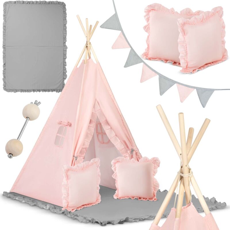 foto del prodotto tenda teepee per bambini nk 406 nukido rosa chiaro