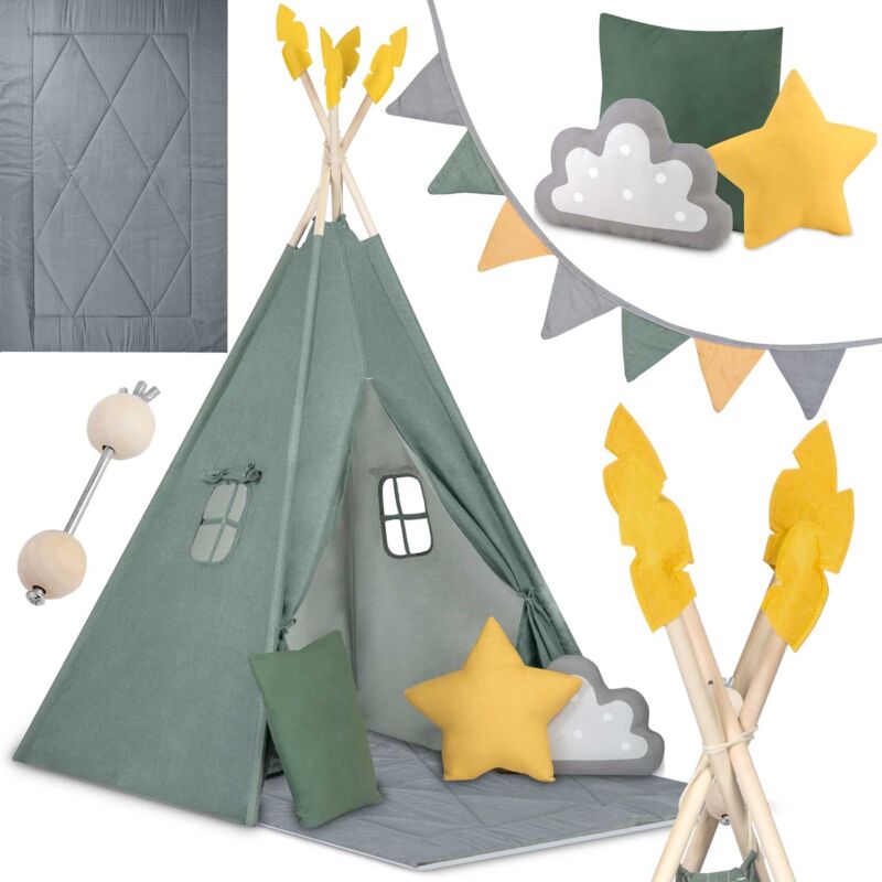 foto del prodotto tenda teepee per bambini nk 406 nukido verde