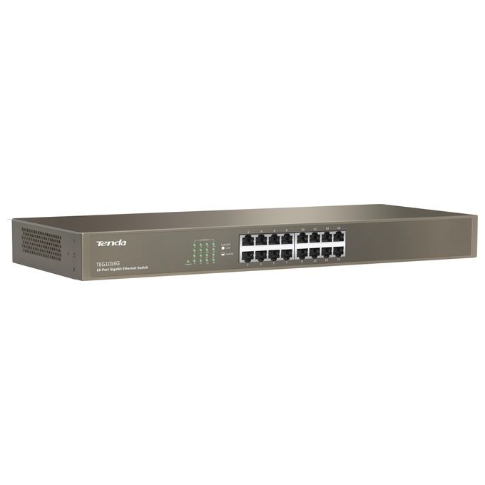foto del prodotto tenda teg1016g switch di rete non gestito gigabit ethernet 10-100-1000 blu 1u