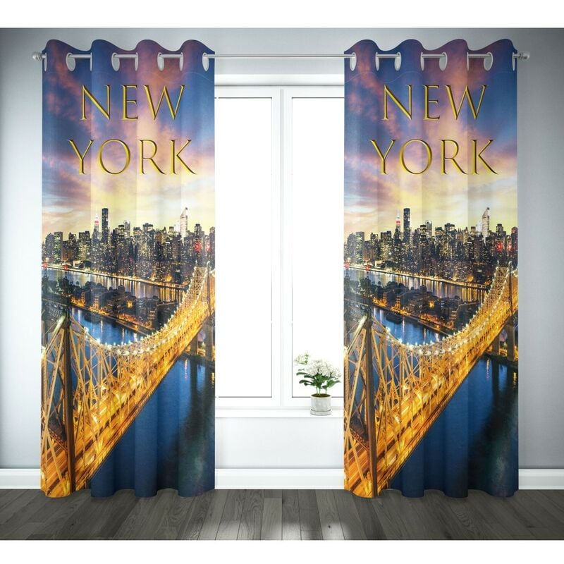 foto del prodotto tenda tendone tendaggio city confezionata cm. 140x290 new york ponte di brooklyn