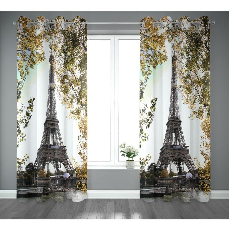 foto del prodotto tenda tendone tendaggio city confezionata cm. 140x290 parigi torre eiffel