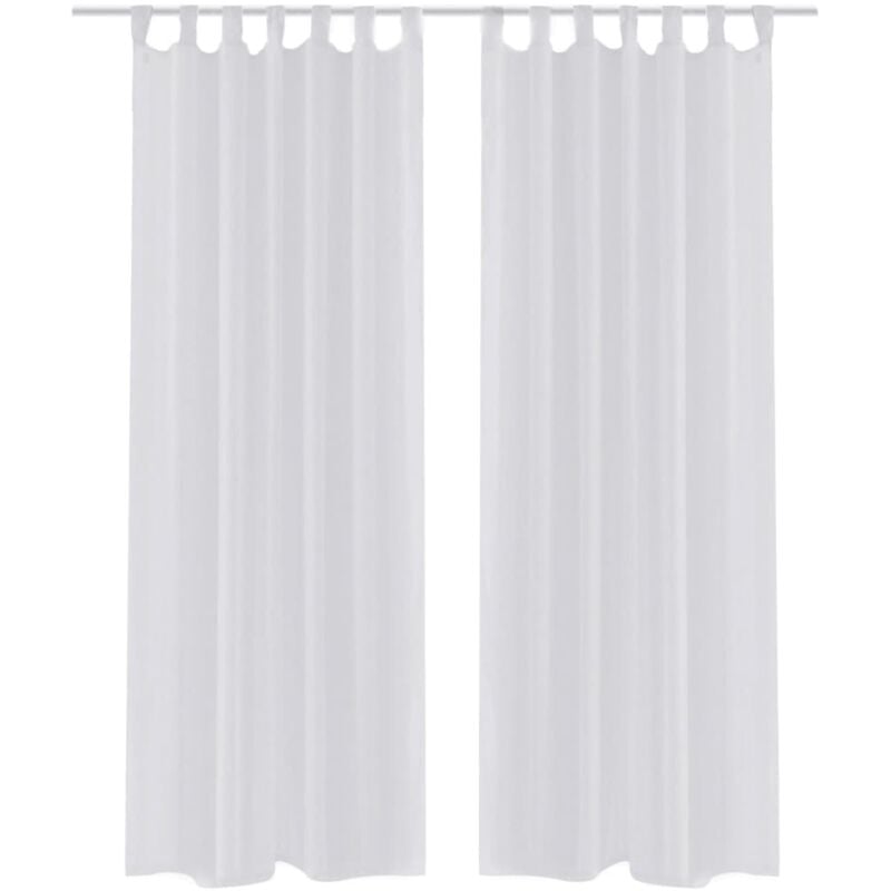 foto del prodotto tenda trasparente colore bianco 140 x 225 cm 2 pezzi