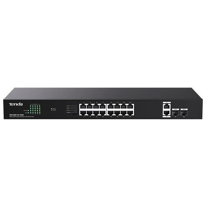 foto del prodotto tenda tteg1120p-16-150w switch 18p ge2sfp con 16p poe 150w power consumption 30w max. poe of single port