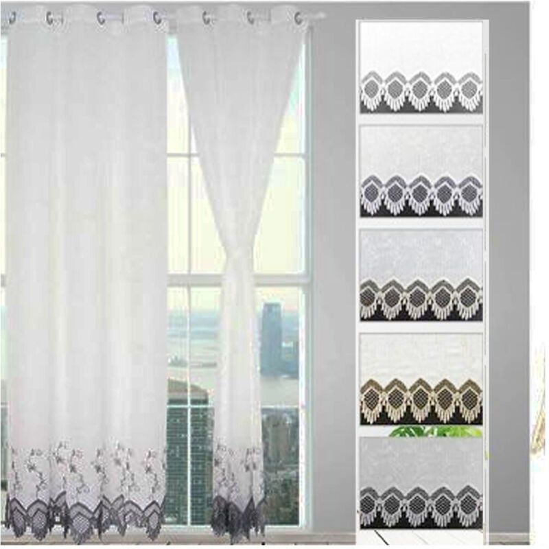 foto del prodotto tenda velia silvana pannello singolo 6 borchie porta finestra bastone 140x280 cm - - trade shop traesio