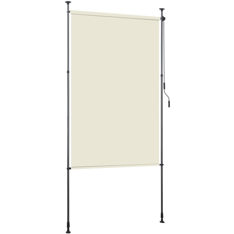 foto del prodotto tenda verticale tenda a rullo per esterni protezione anti uv tenda per esterni con barre telescopiche senza foratura 150 x 270 cm beige swanew